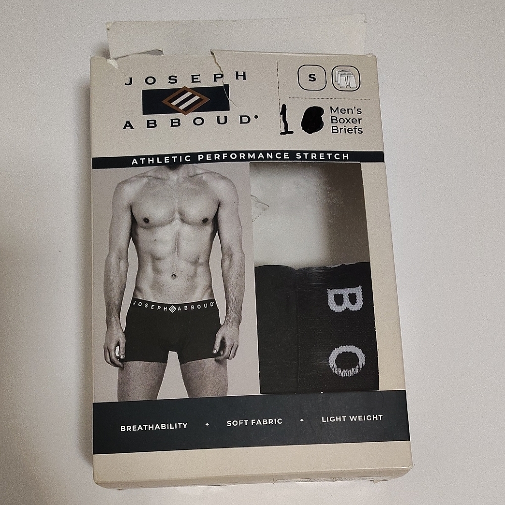 Joseph Abboud Men's Athletic Performance Black Boxer Briefs 1 Pair Size Small